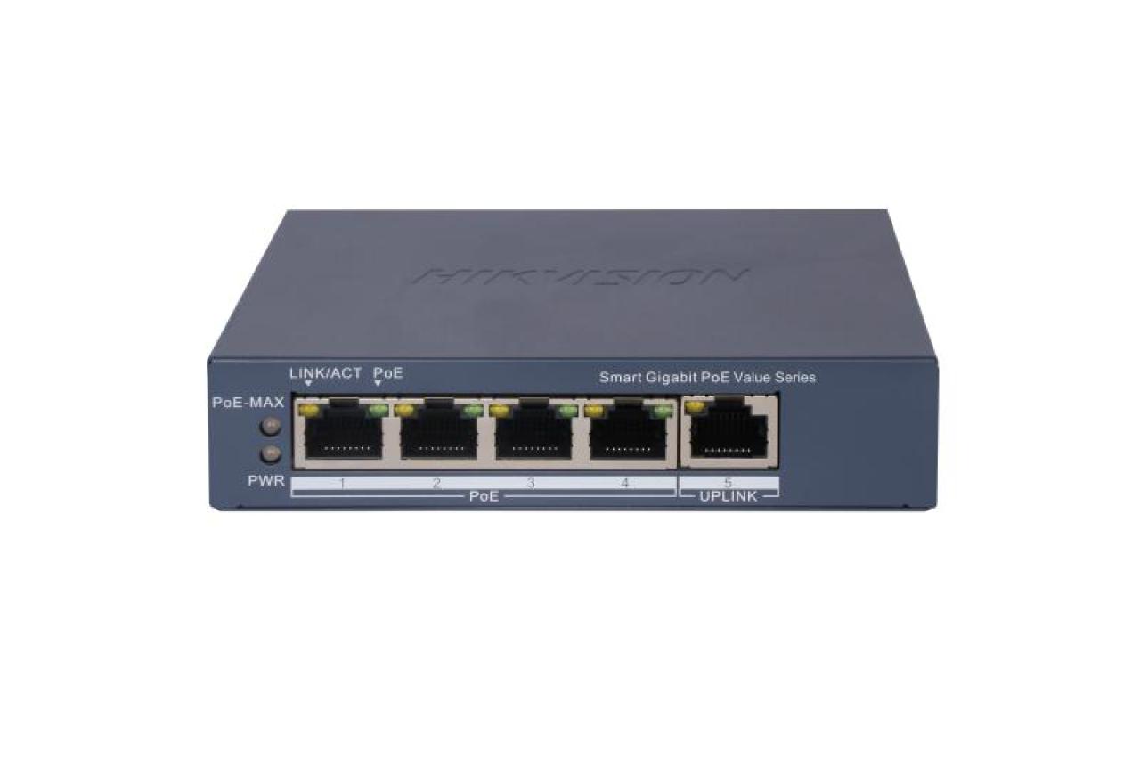 SMART SWITCH ADMINIS 4 POE ALL 1000M (1G) + 1 UP RJ45 GIGABITE - 45W - BAJO CONSUMO